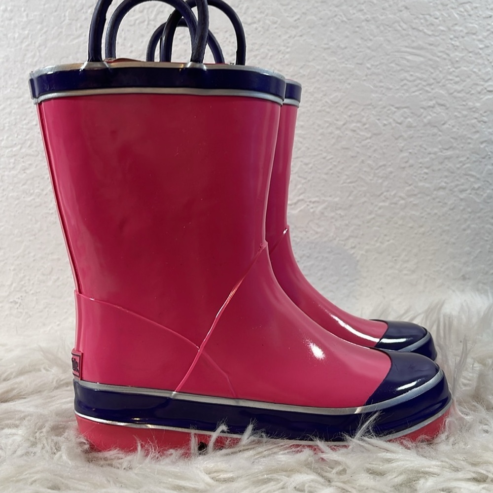 Northside Little Girls' Classic Solid Rainboot Pink / Purple Slip On Size 12 NEW - Picture 5 of 16